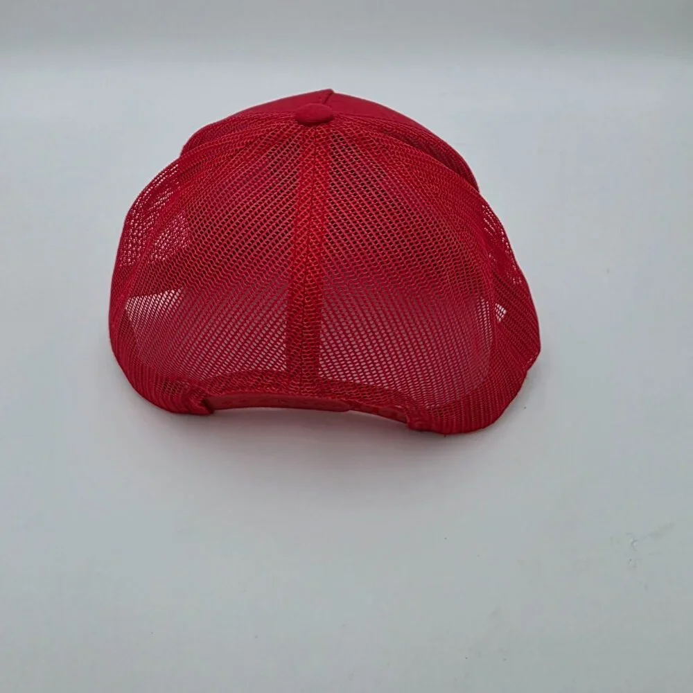 The Classics Red Mesh Trucker Hat Black Cat Face Snapback Cap‎